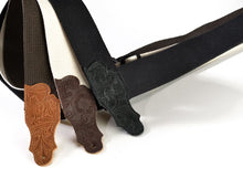 Load image into Gallery viewer, Franklin Cotton w/ Embossed Suede Ends Guitar Strap