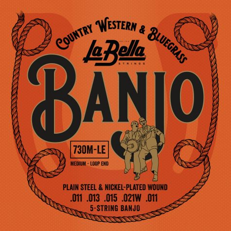 La Bella 5-String Banjo Strings - Medium, Loop End