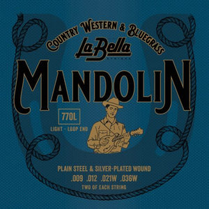 La Bella Mandolin Strings - Light, Silver Plated