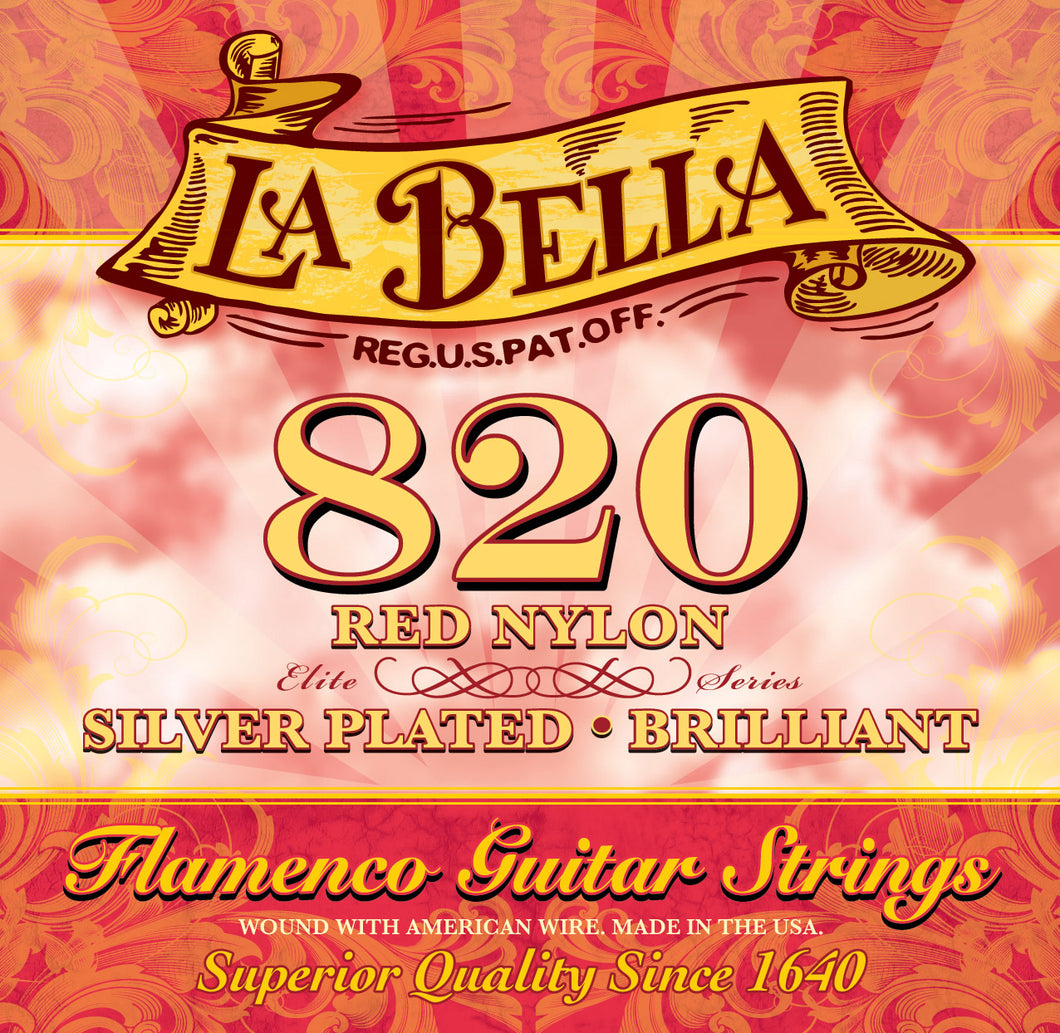 La Bella 820 Elite Flamenco Guitar Strings - Red Nylon