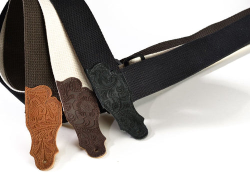 Franklin Cotton w/ Embossed Suede Ends Guitar Strap