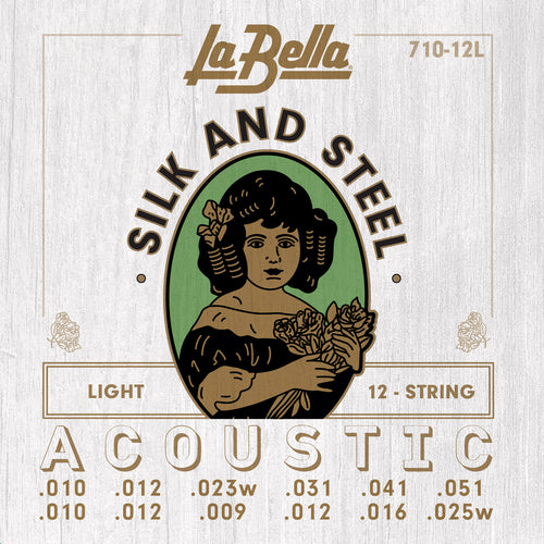 La Bella Silk & Steel 12-String Acoustic Guitar Strings -  Light 10-51